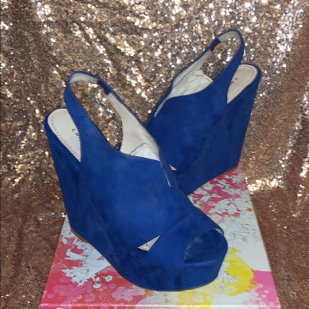 Chinese Laundry Blur Suede Wedge Heels